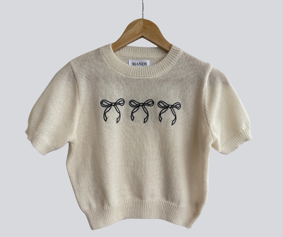 Embroidered Bow Top