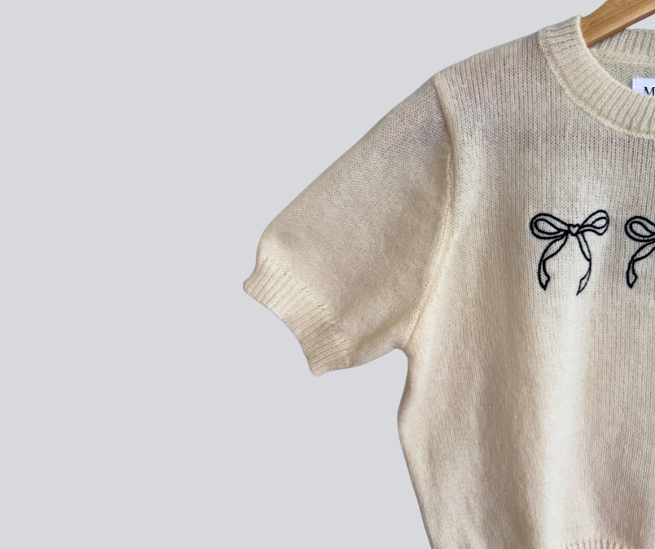 Embroidered Bow Top