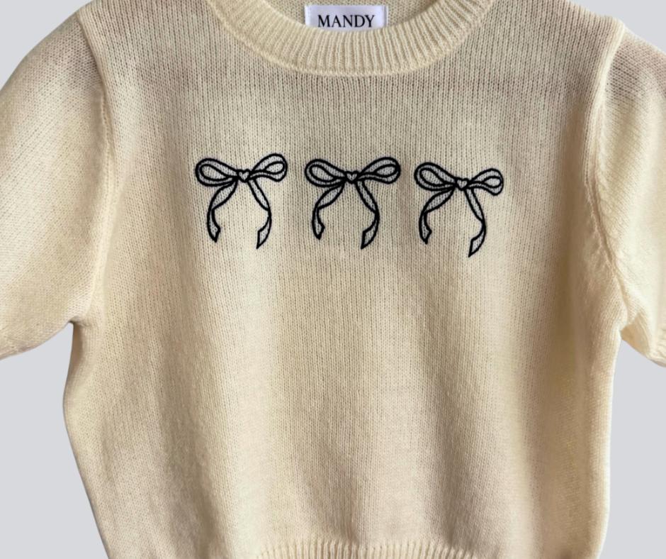 Embroidered Bow Top