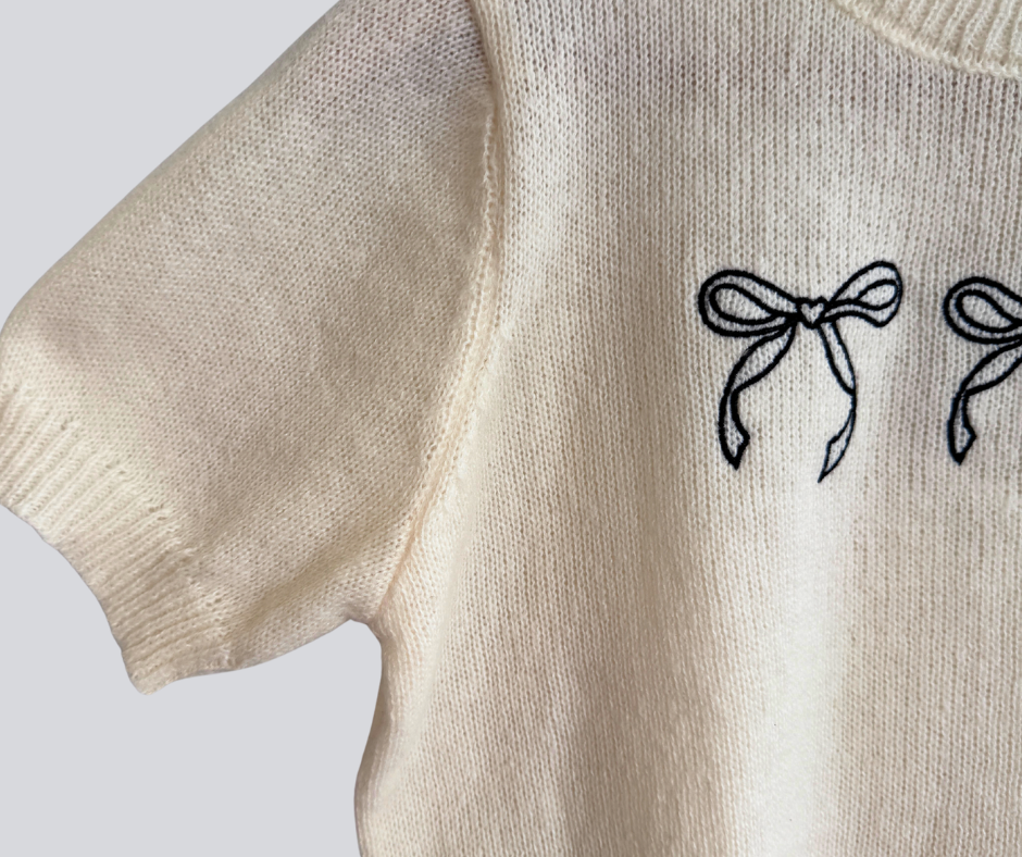Embroidered Bow Top