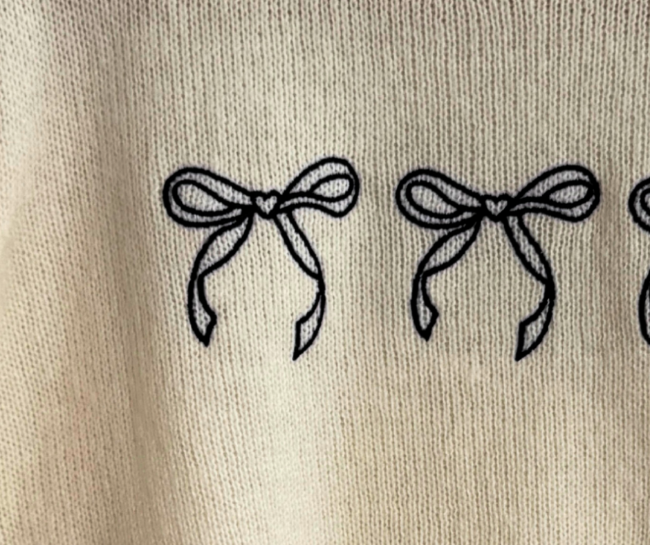 Embroidered Bow Top