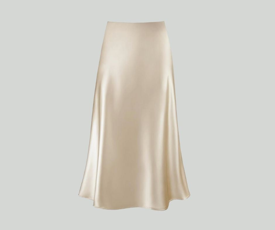 Satin Casual Elastic Waist Skirt
