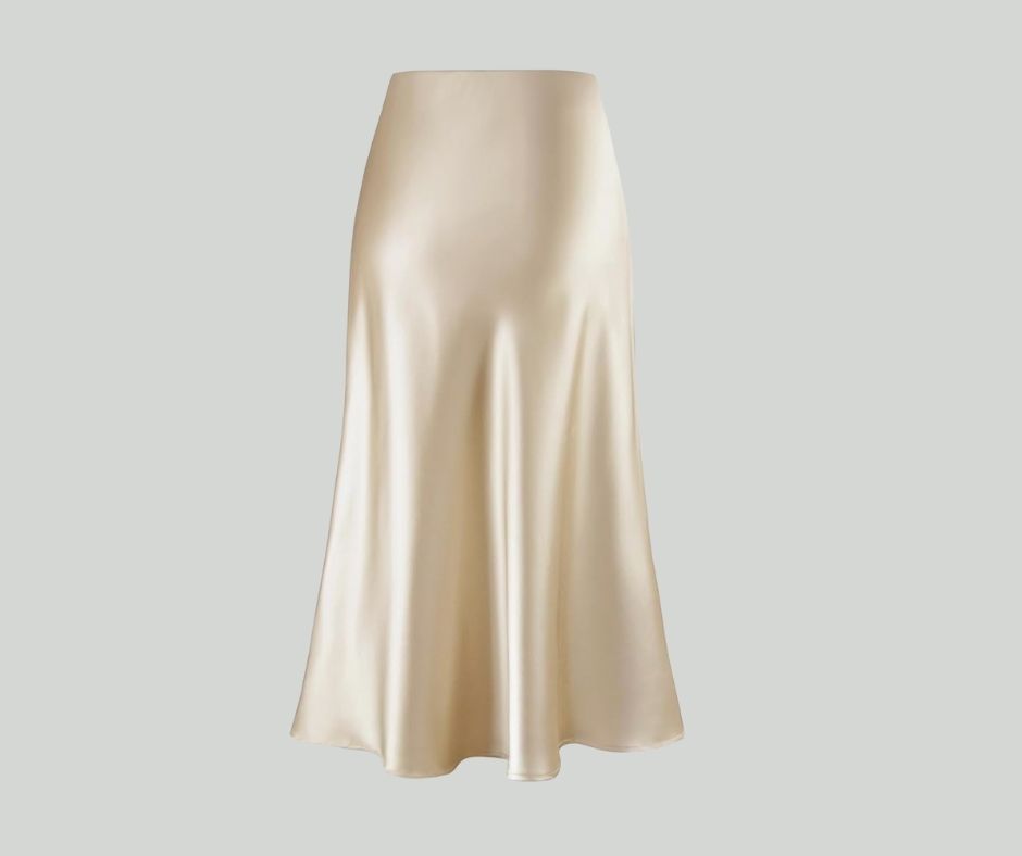 Satin Casual Elastic Waist Skirt
