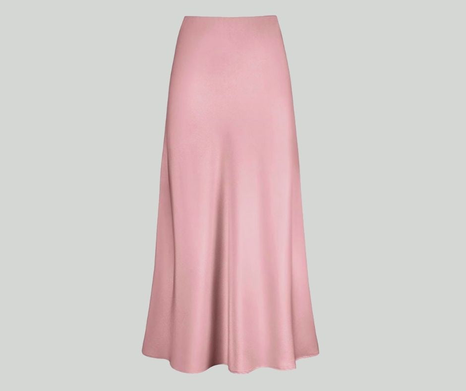 Mid-Calf Satin Skirt