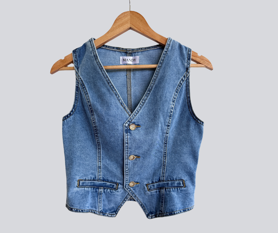 Single-breasted denim Vest