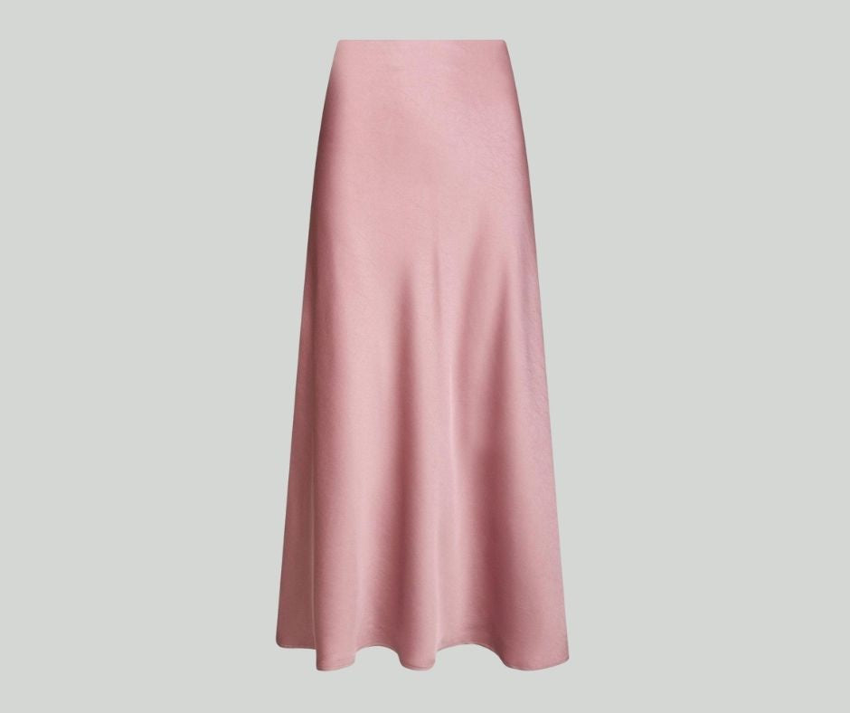 Mid-Calf Satin Skirt