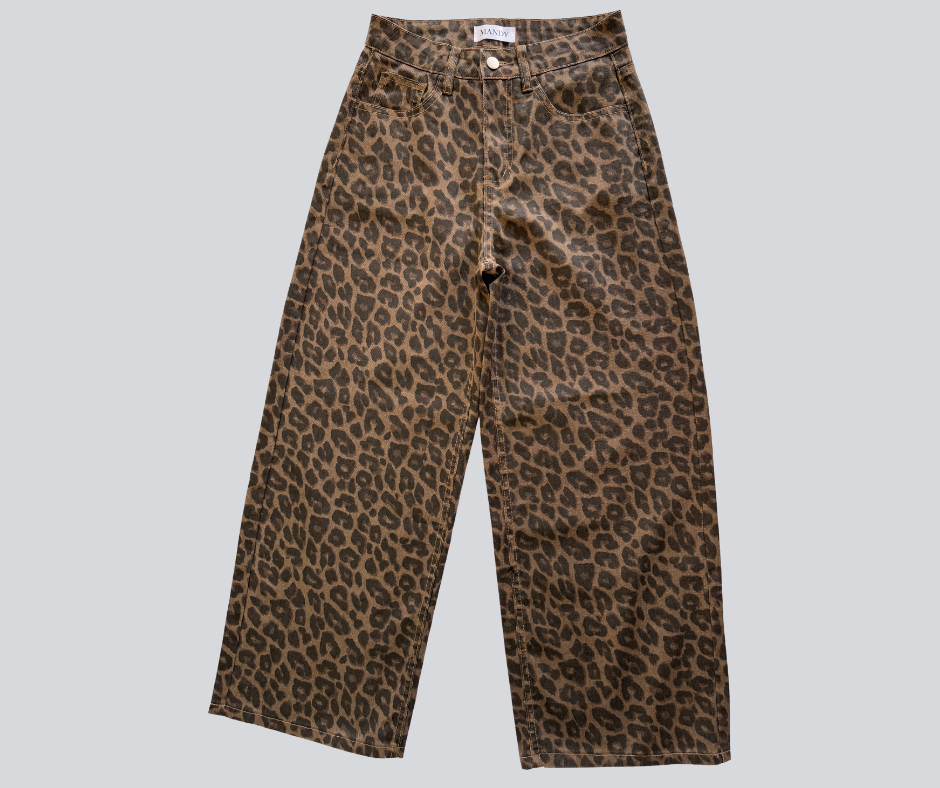 Leopard Print Denim Jeans